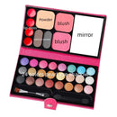 33-Color Portable Makeup Palette with Mirror, Blush, and Lipstick