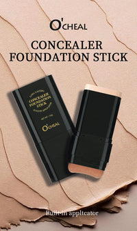 2-in-1 Full Coverage Foundation and Concealer Stick with Brush, 15g