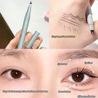 Double Forked Tip Waterproof Lower Lash and Liquid Eyeliner Pen