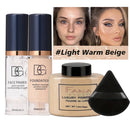 4-Piece Face Makeup Set with Primer, Foundation, and Setting Powder