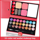 33-Color Portable Makeup Palette with Mirror, Blush, and Lipstick