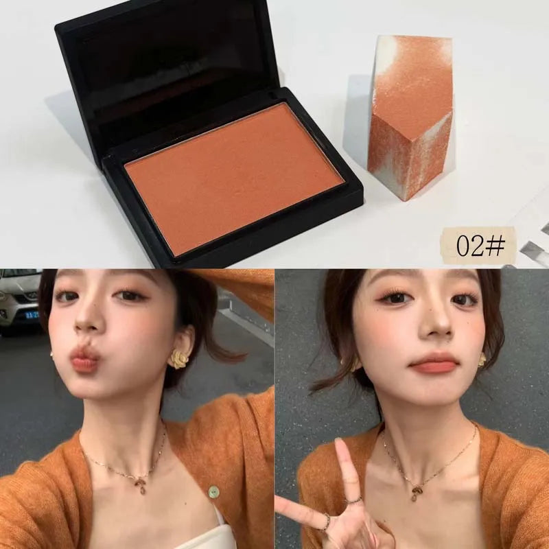 Monochrome Matte Blusher Palette Soft Silky Cheek Natural Facial Rouge Plate Lasting Nude Low Saturation Powder Blusher Makeup