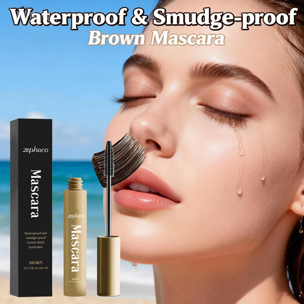 Waterproof Brown Lengthening and Curling Mascara