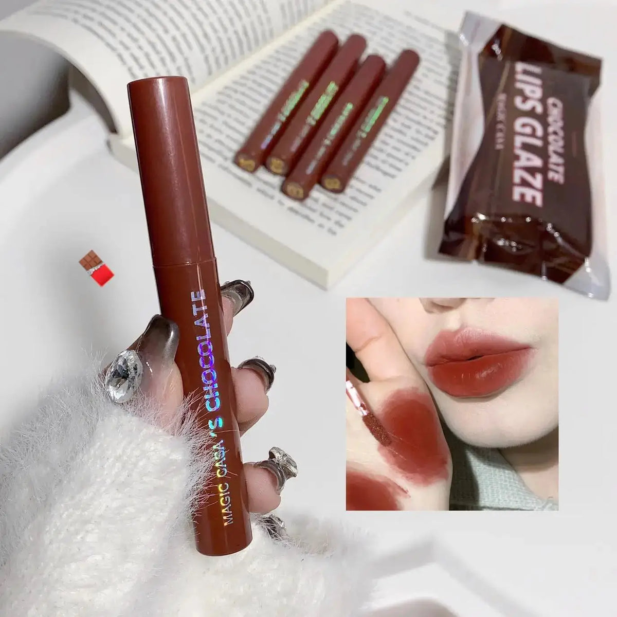 5-Piece Waterproof Chocolate Liquid Lipstick Set