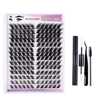 168-Row DIY Cluster Eyelash Extension Kit with Bond and Seal Glue (12-18mm D Curl)