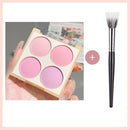 4-Color Matte Blush Palette - Waterproof Long-Lasting Pink Purple Tones