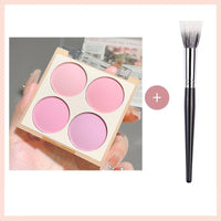 4-Color Matte Blush Palette - Waterproof Long-Lasting Pink Purple Tones