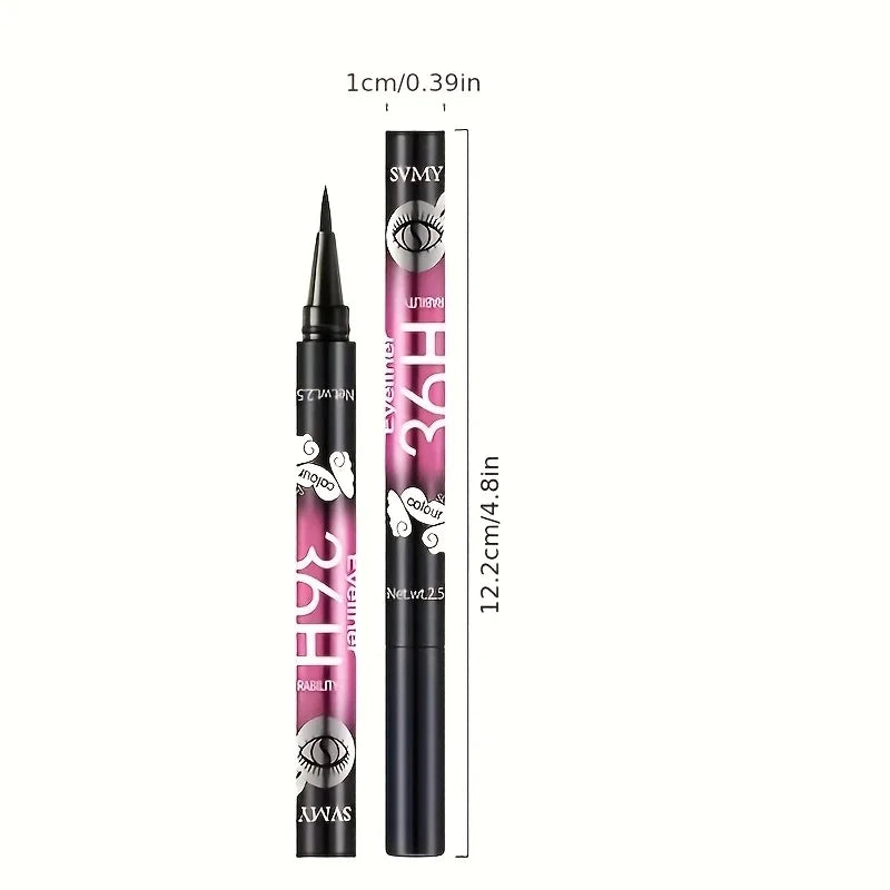 12-Pack Waterproof Long-Lasting Black Liquid Eyeliners
