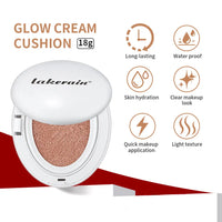 Dewy Glow Cream Cushion Foundation Hydrating 24H Long Lasting Moisturizer Natural Light Coverage Radiant Skin Finish Daily Portable Face Makeup Cosmetic