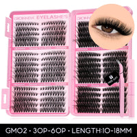 640 Pcs D Curl Lash Clusters Kit with Waterproof Reusable Extensions