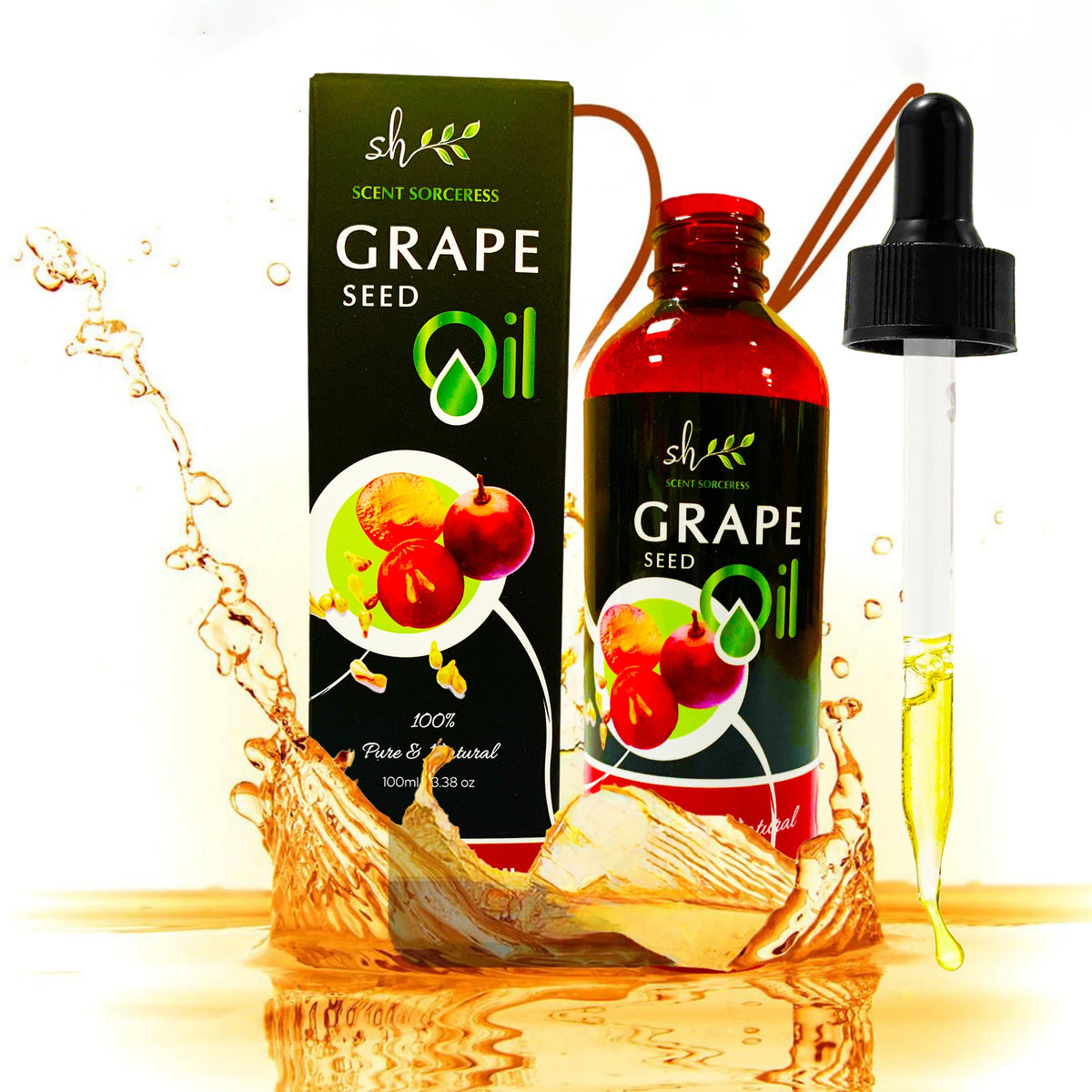 100ml Organic Cold Pressed Grapeseed Carrier Oil