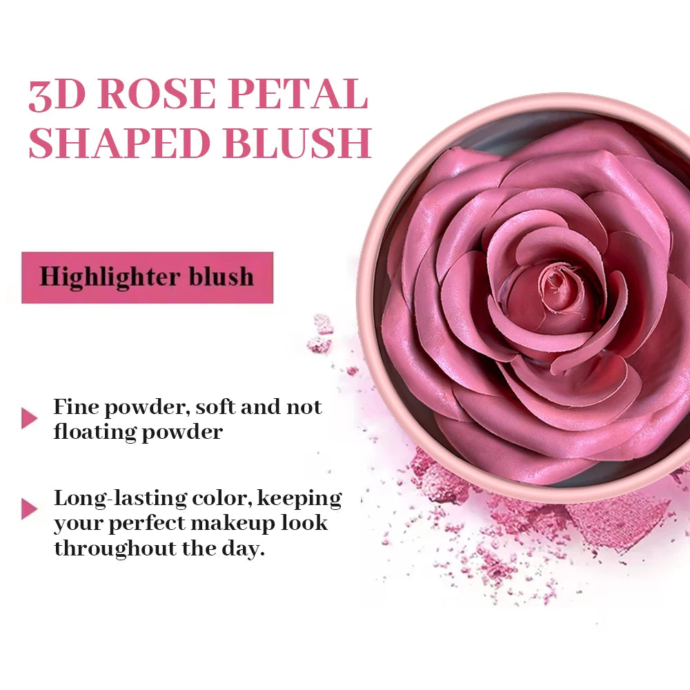 3D Rose Petal Floral Blush and Natural Highlighter
