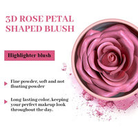 3D Rose Petal Floral Blush and Natural Highlighter