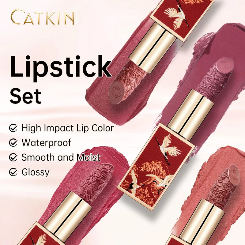 CATKIN 4-Piece Matte Carving Lipstick Set
