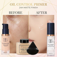 4-Piece Face Makeup Set with Primer, Foundation, and Setting Powder