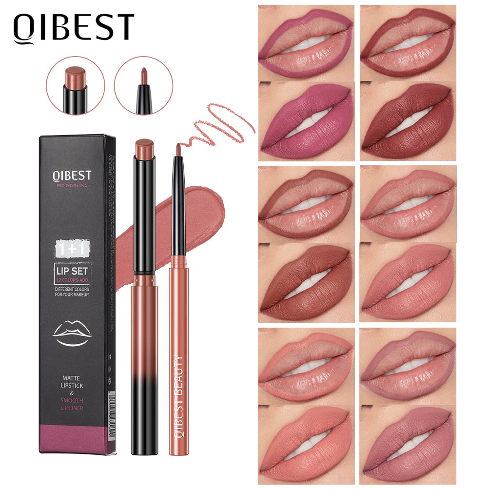 2-Piece Matte Velvet Lipstick and Lipliner Set