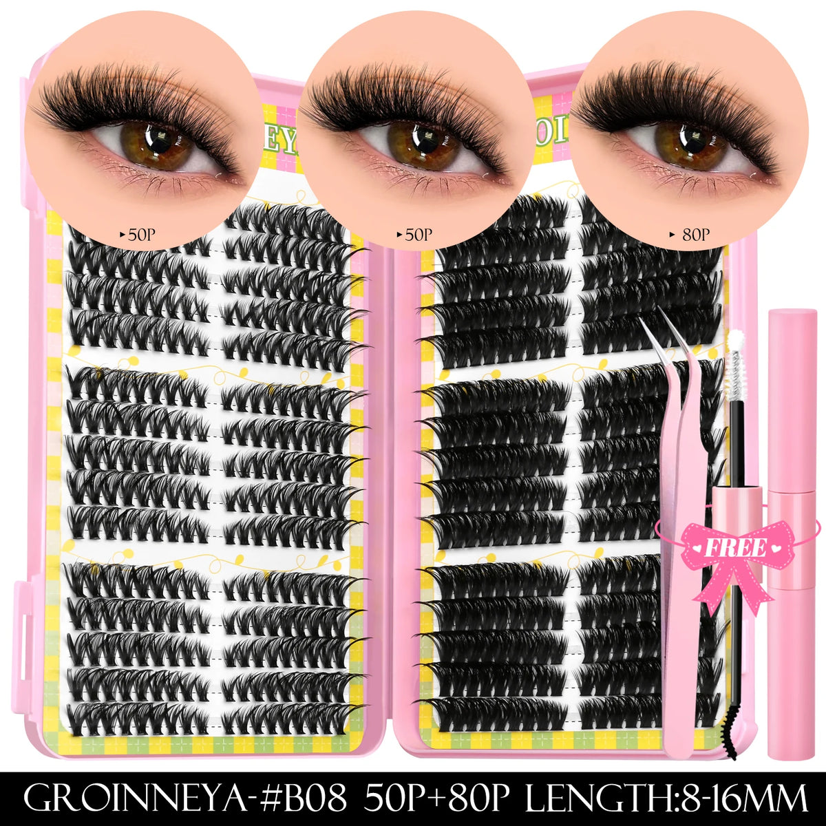 540pcs Lash Clusters Kit with Bond and Seal