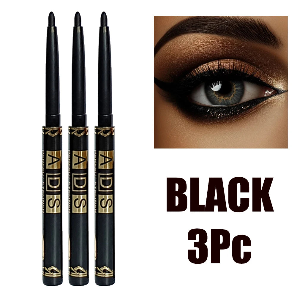 2-Piece Waterproof Smudge-Proof Eyeliner Pencils in Black and Brown