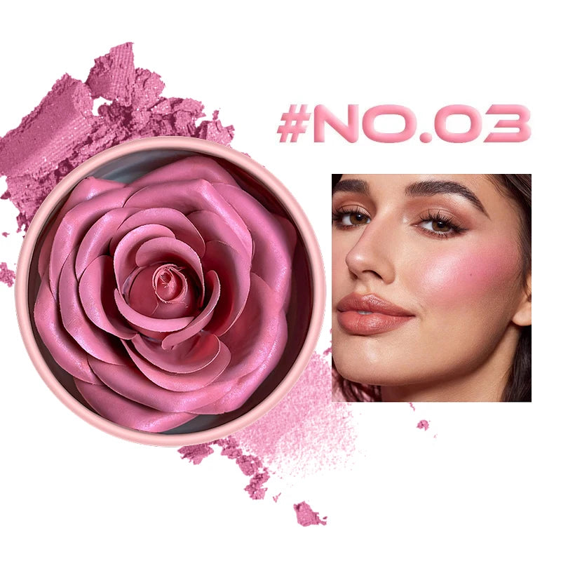 3D Rose Petal Floral Blush and Natural Highlighter