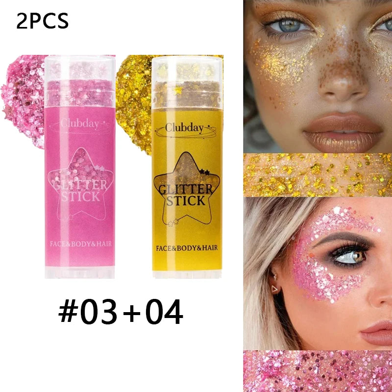 White Pearl Sparkling Sequins Glitter Gel Stick for Face and Body