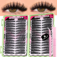 640 Pcs D Curl Lash Clusters Kit with Waterproof Reusable Extensions