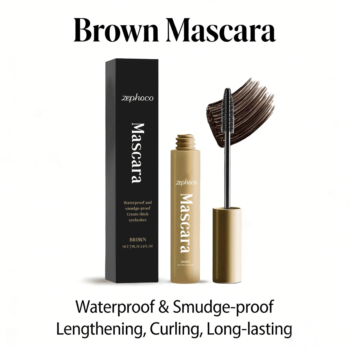 Waterproof Brown Lengthening and Curling Mascara