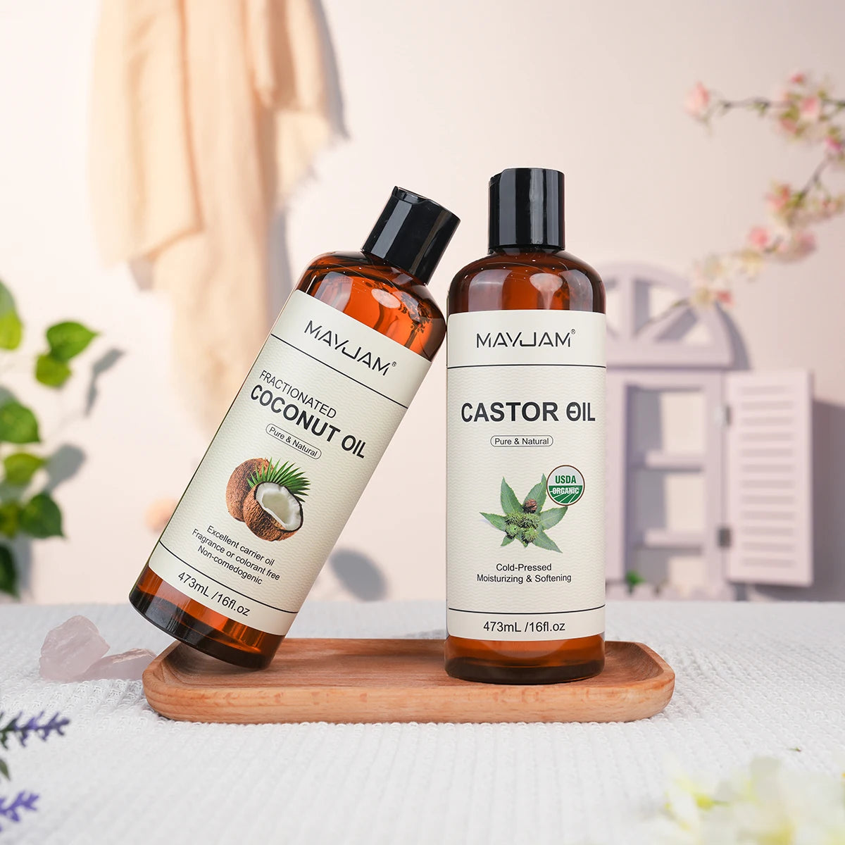 473ml Organic Castor & Fractionated Coconut Oil for Skin and Hair Care