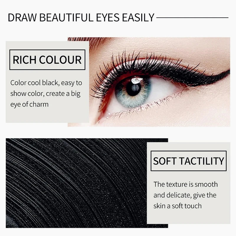 Waterproof Matte Gel Eyeliner Pencil - Long-lasting Black