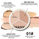 3-Color Full Coverage Cream Concealer Palette, 15g