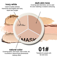 3-Color Full Coverage Cream Concealer Palette, 15g