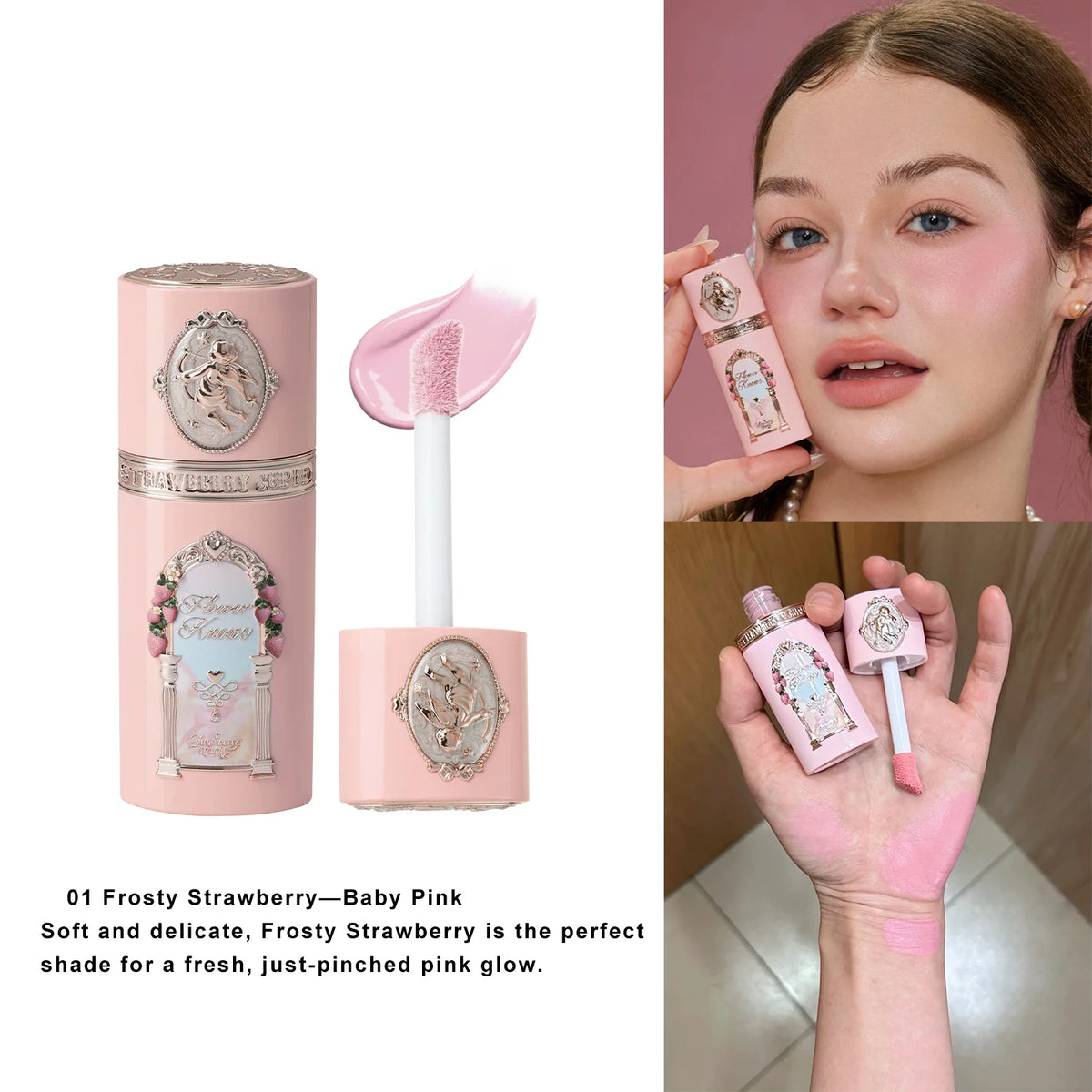 Strawberry Cupid Liquid Blush with Puff