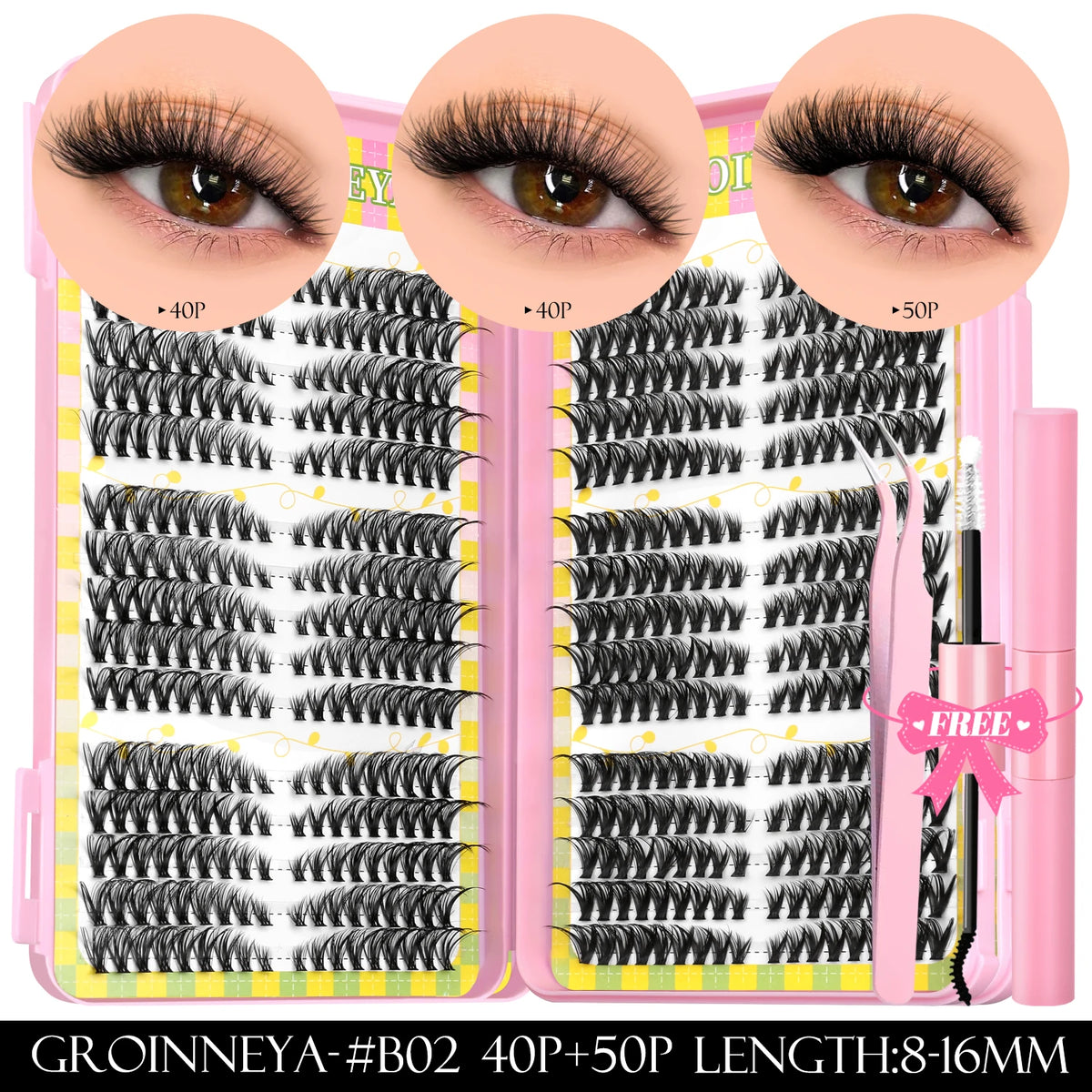540pcs Lash Clusters Kit with Bond and Seal