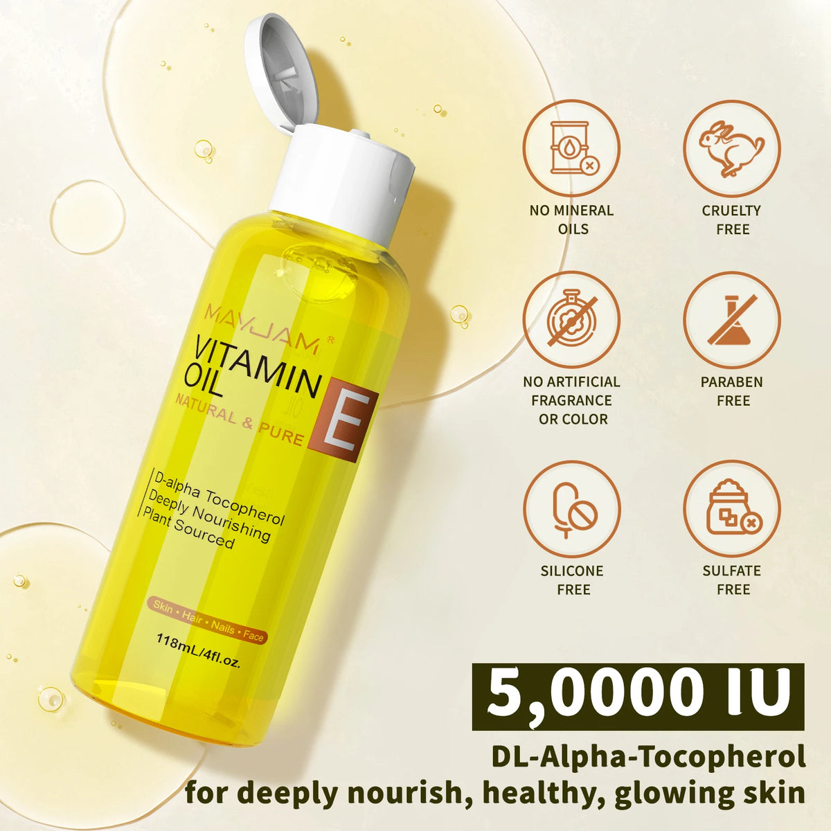Vitamin E Oil for Skin, Hair and Body Massage
