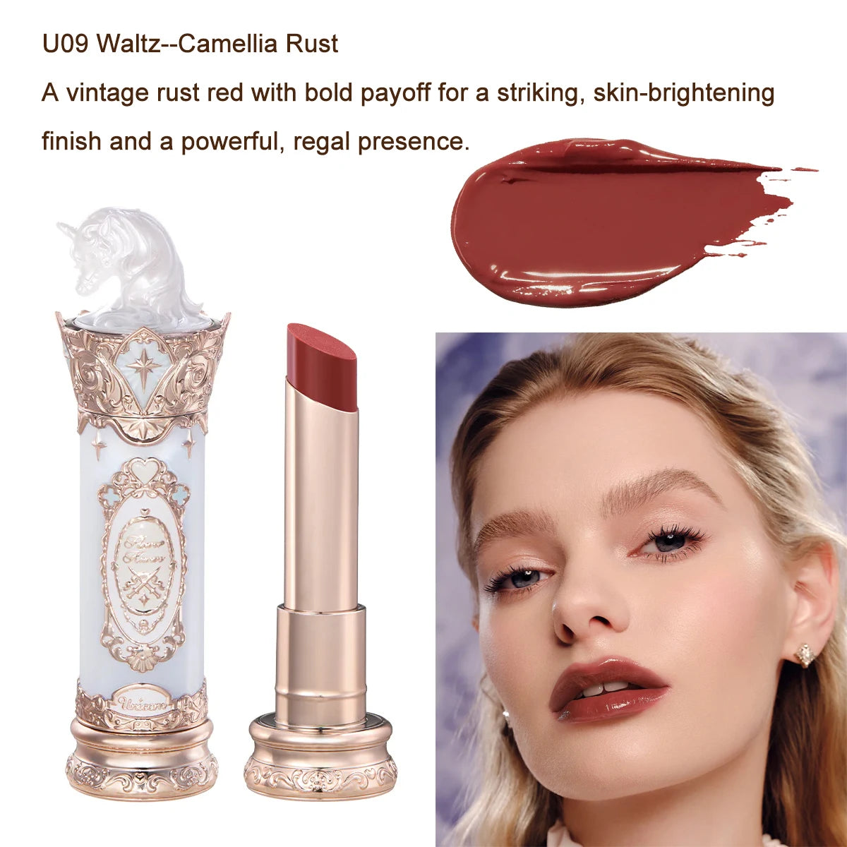 Knight Unicorn Makeup Set with Eyeshadow, Blush, Lipstick and Loose Powder