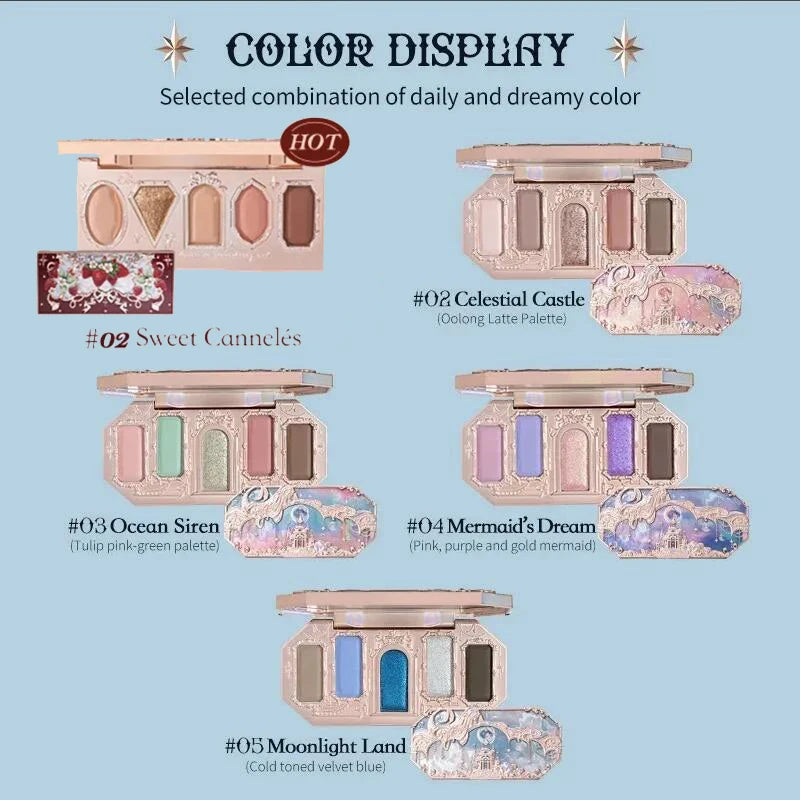 Moonlit Mermaid Makeup Set with Eyeshadow, Blush, Lip Gloss and Bag