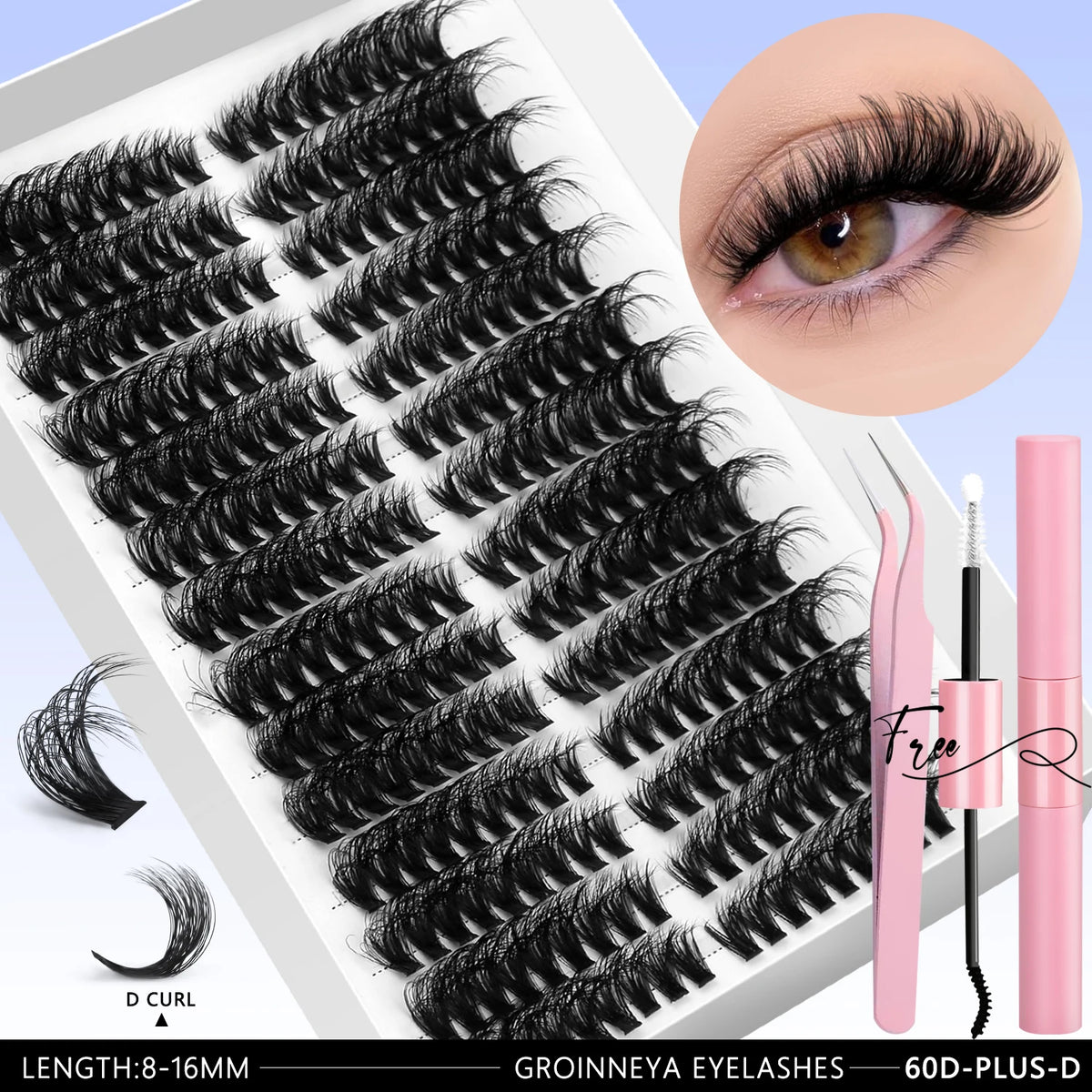 540pcs Lash Clusters Kit with Bond and Seal