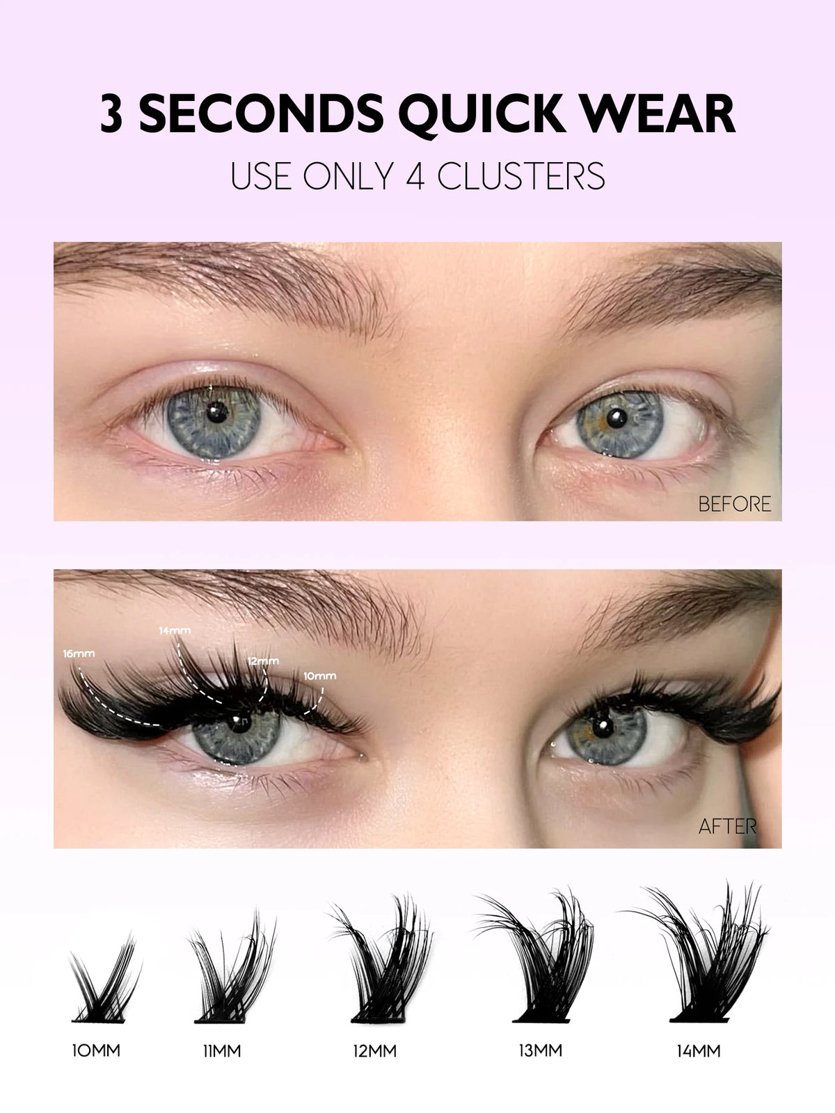 Cat Eye DIY Lash Extension Kit with Bond, Seal, and Tweezers