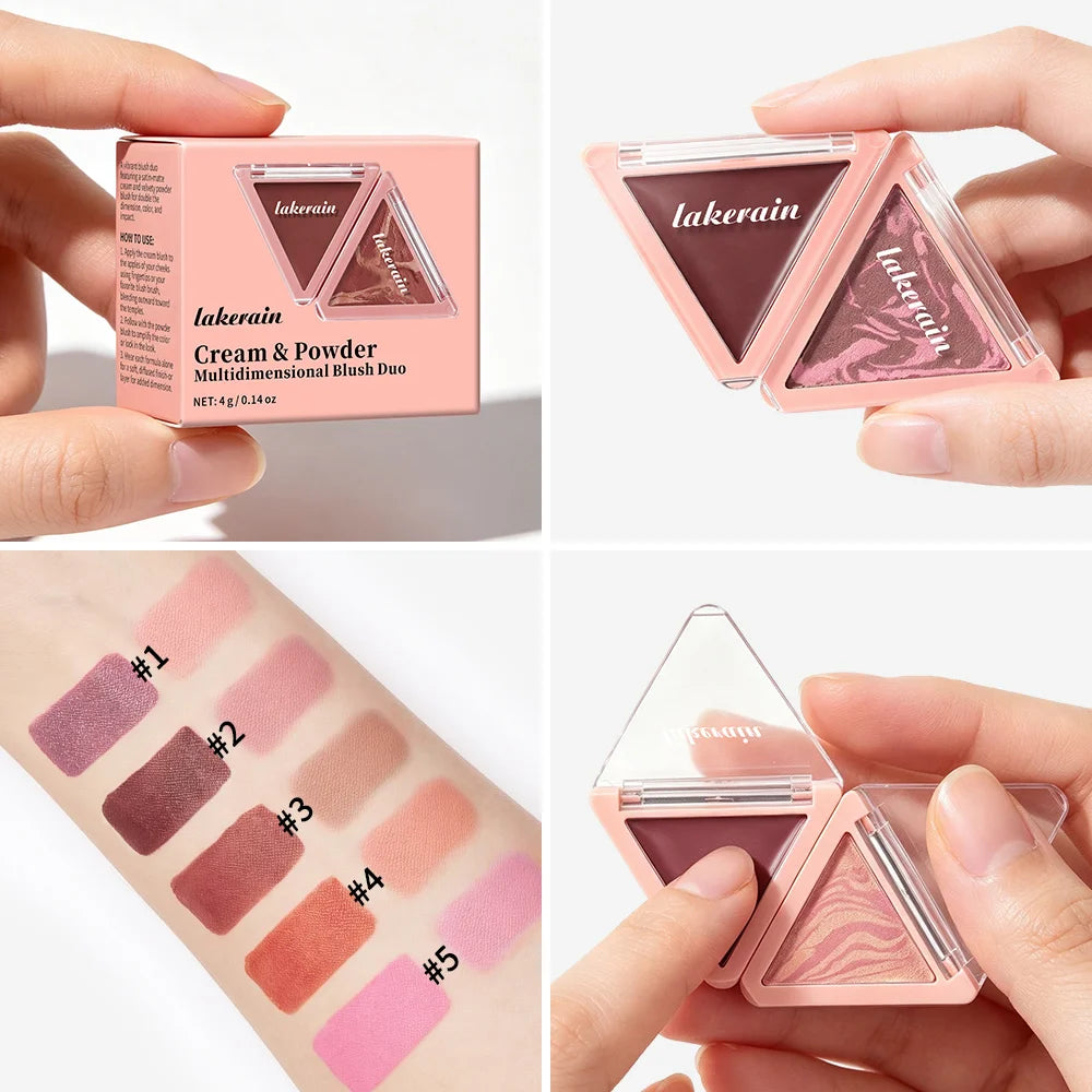 Triangle Two Tone Cream and Powder Blush Palette