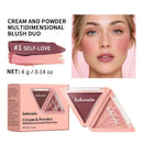 Triangular Two-Tone Matte Blush Palette with Folding Design