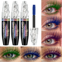 3pcs 5D Silk Fiber Waterproof Mascara Set - Black, Green, Blue, Purple