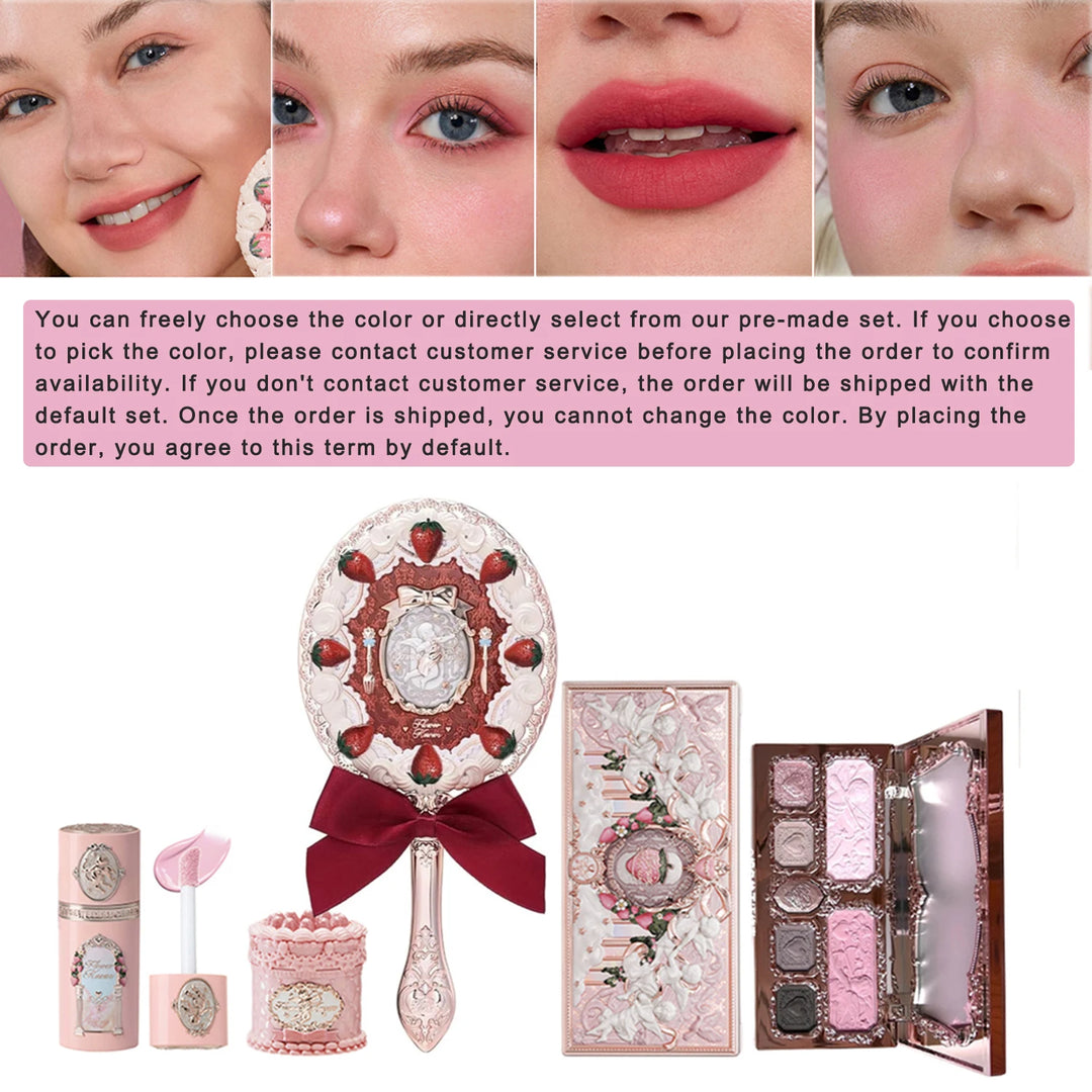 Strawberry Cupid Velvet Matte Lip Cream and Pressed Powder Liquid Blush Set