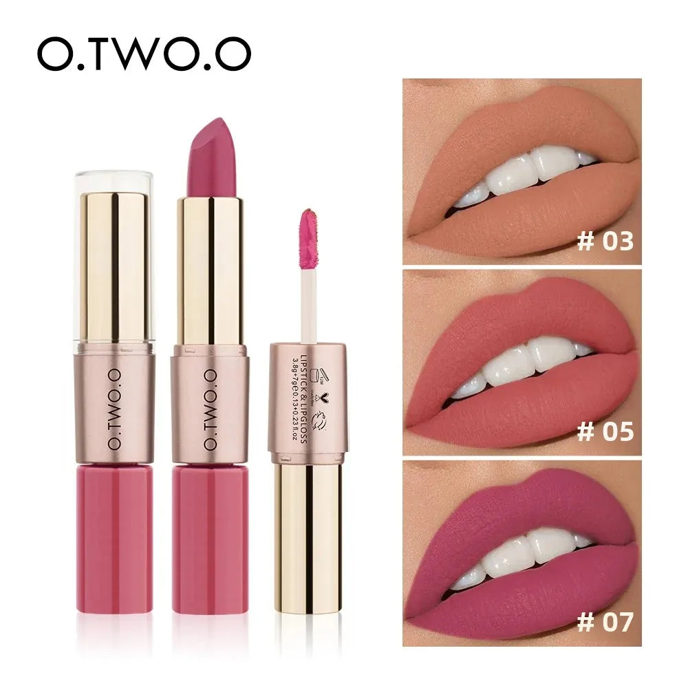 O.TWO.O 2-in-1 Waterproof Matte Lipstick and Lip Gloss
