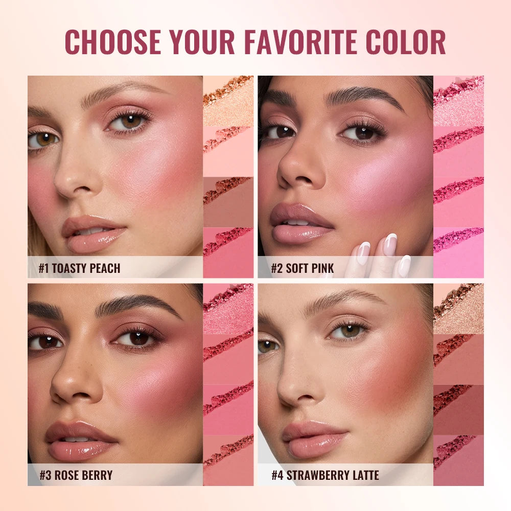 Blush and Highlighter Palette - 4 Shades