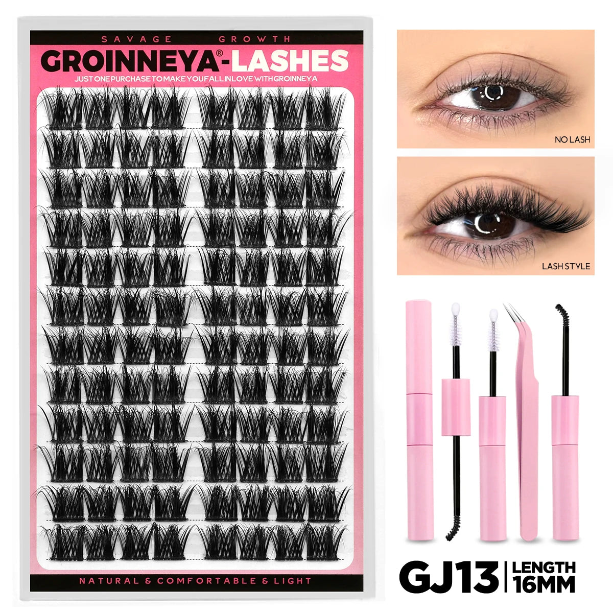 Cat Eye DIY Lash Extension Kit with Bond, Seal, and Tweezers