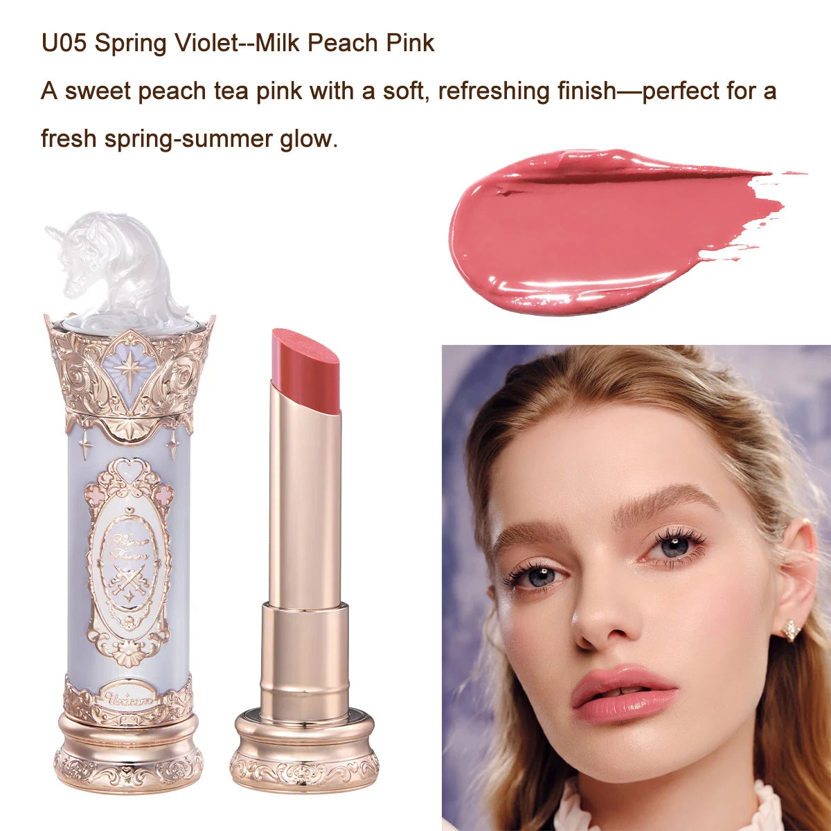 Knight Unicorn Makeup Set with Eyeshadow, Blush, Lipstick and Loose Powder