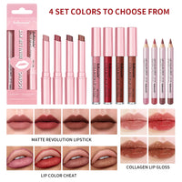3-Piece Waterproof Matte Lipliner and Lipstick Set