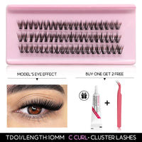 640 Pcs D Curl Lash Clusters Kit with Waterproof Reusable Extensions