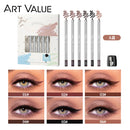 ART VALUE 6-Color Matte and Shimmer Eyeliner Pencil Set