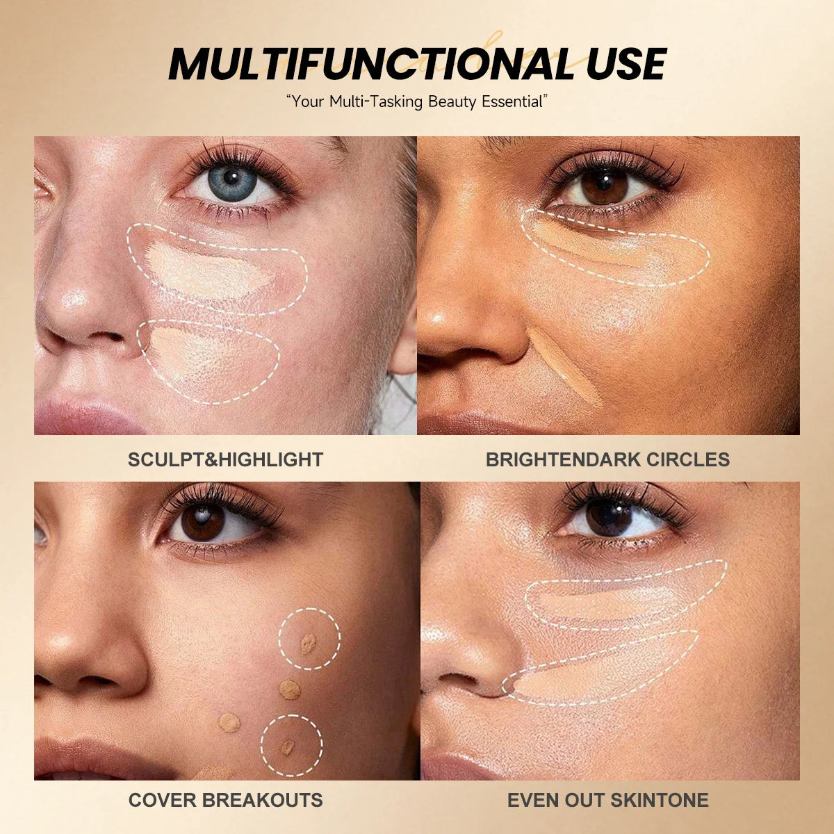 4-Piece Full Coverage Cream Concealer Kit