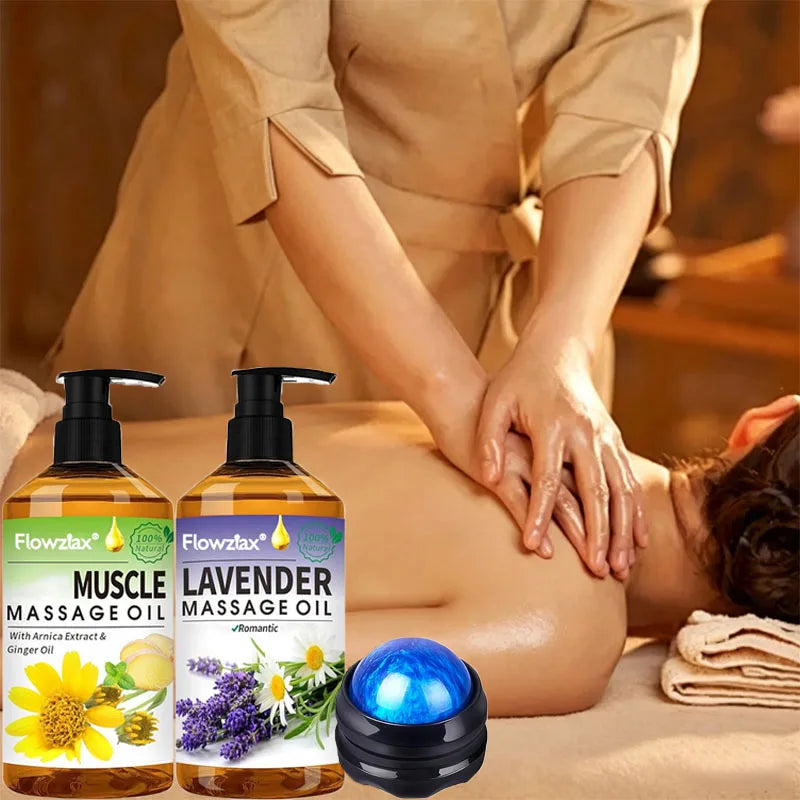 2-Pack Pure Cold Pressed Castor Oil with Massage Balls